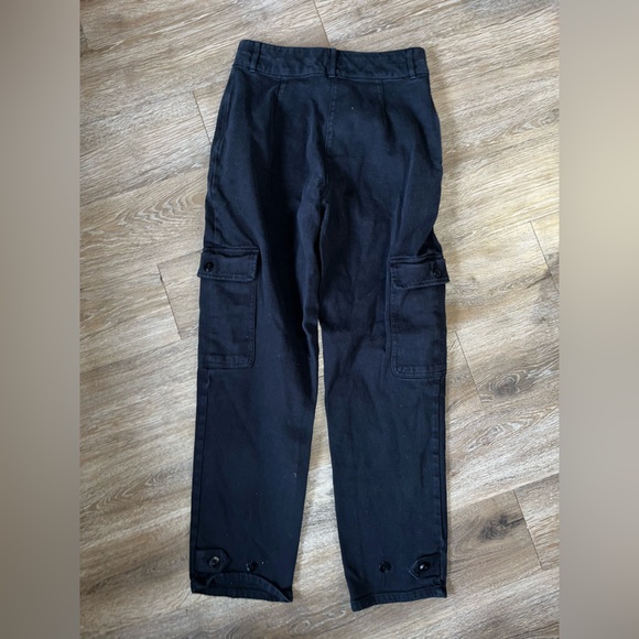 Wilfred Free Aritzia Cargo Denim Black Straight Wide Jeans size 8 - Picture 4 of 9